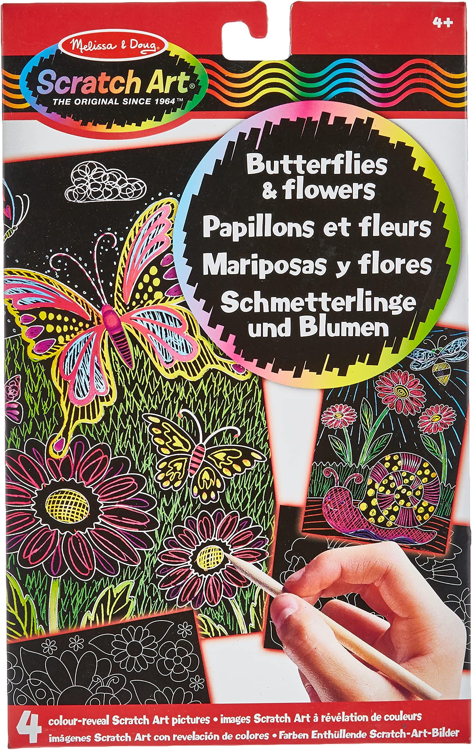 Color-Reveal Pictures - Butterflies & Flowers | Arts & Crafts | Scratch Art | 4+ | Gift for Boy or Girl