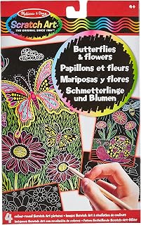 Melissa & Doug Color-Reveal Pictures - Butterflies and Flowers Arts and Crafts Scratch Art 3+ Gift for Boy or Girl