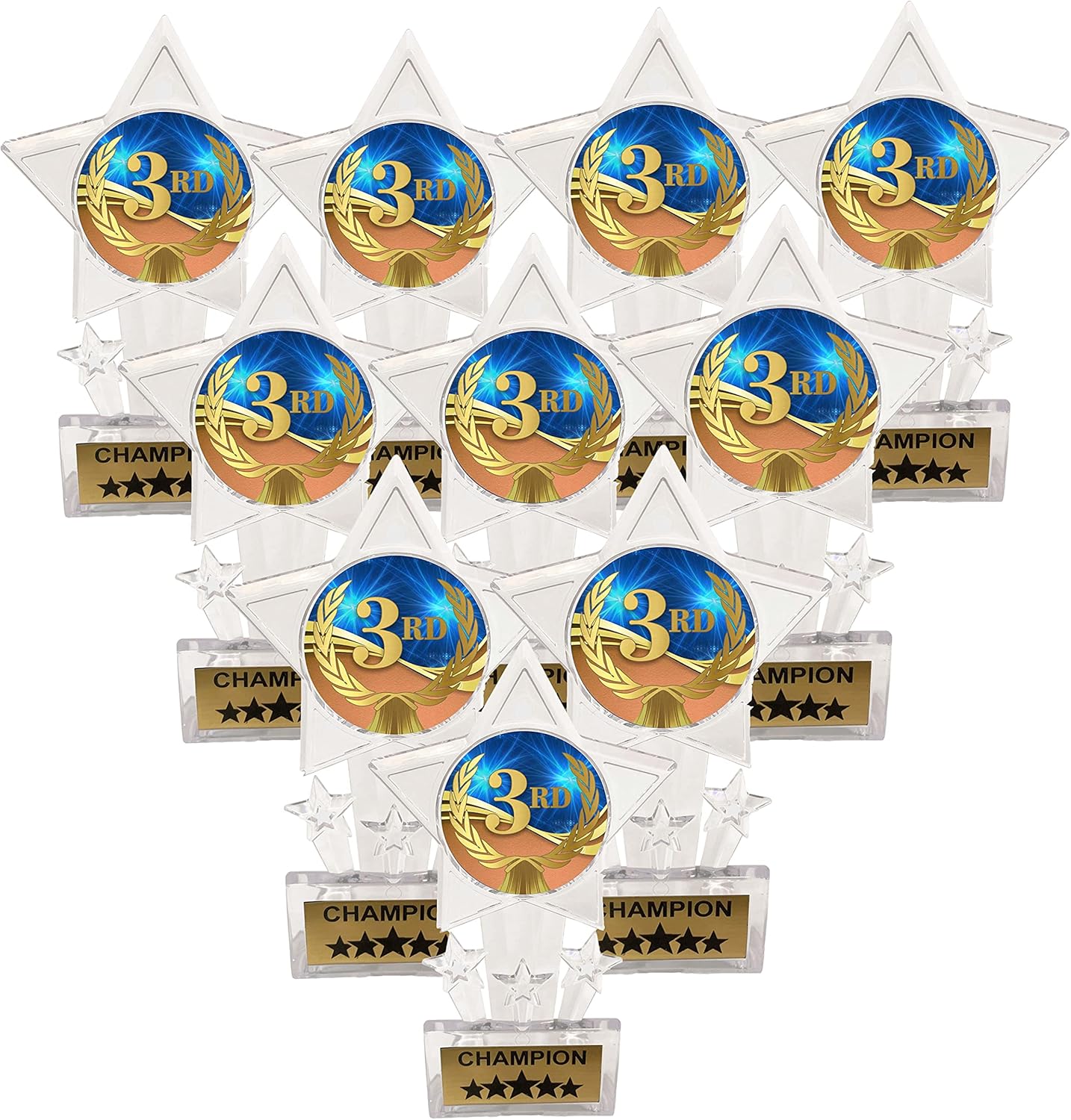 Express Medals 10 Pack Acrylic 3rd Place Trophies Champion Awards Gift Prizes Trophy 10 PK D03