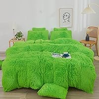 Vista 13 de XeGe juego de funda de edredón de terciopelo de lujo ultrasuave, juego de cama de 2 piezas, 1 funda de edredón de piel sintética y 1 funda