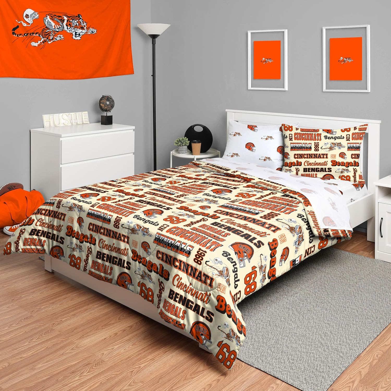 FOCO Unisex-Adult NFL Team Logo Bed in a Bag Comforter Sheets Pillow Cases Bedding 5-Piece Set