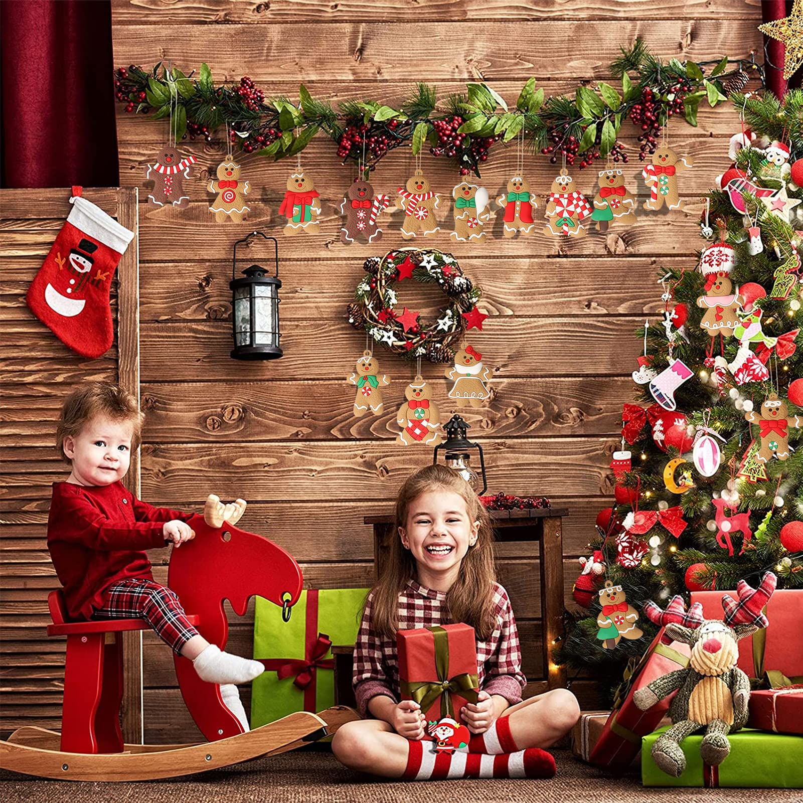 Omino Pan Di Zenzero Decorazioni Ornamenti Natalizi Omini Pan Di Zenzero - 12 Pezzi, Con Spago, Per Albero E Decorazioni Caramelle Zenzero - Foto 7