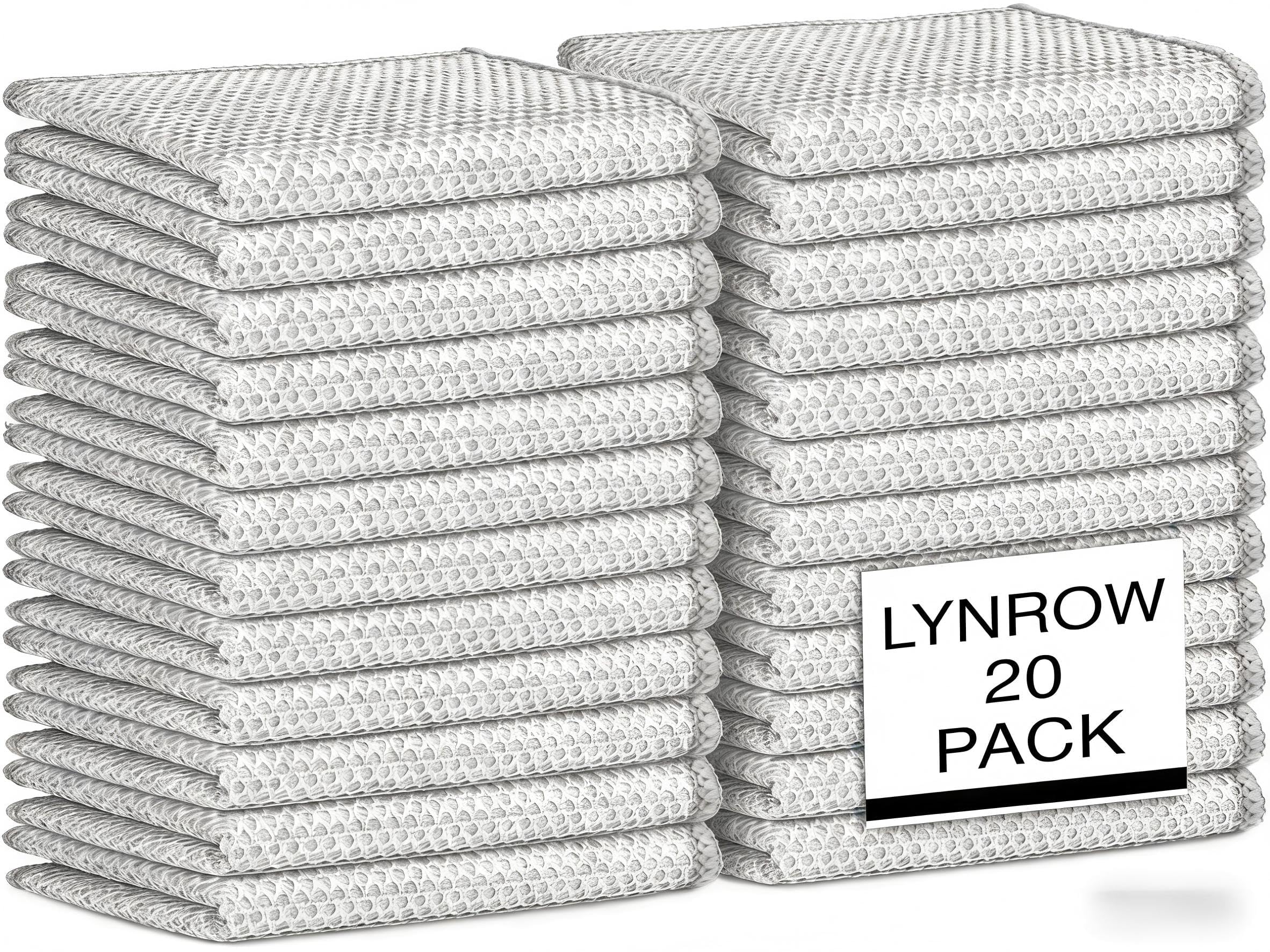 Lynrow Silvery 20 Pack Solara Lux Scrub Cloths - Non Scratch Wire Dishcloths, Reusable Metal Scourer Rags For Kitchen Cleaning, Sinks, Dishes, Stoves (7.87In*7.87In)
