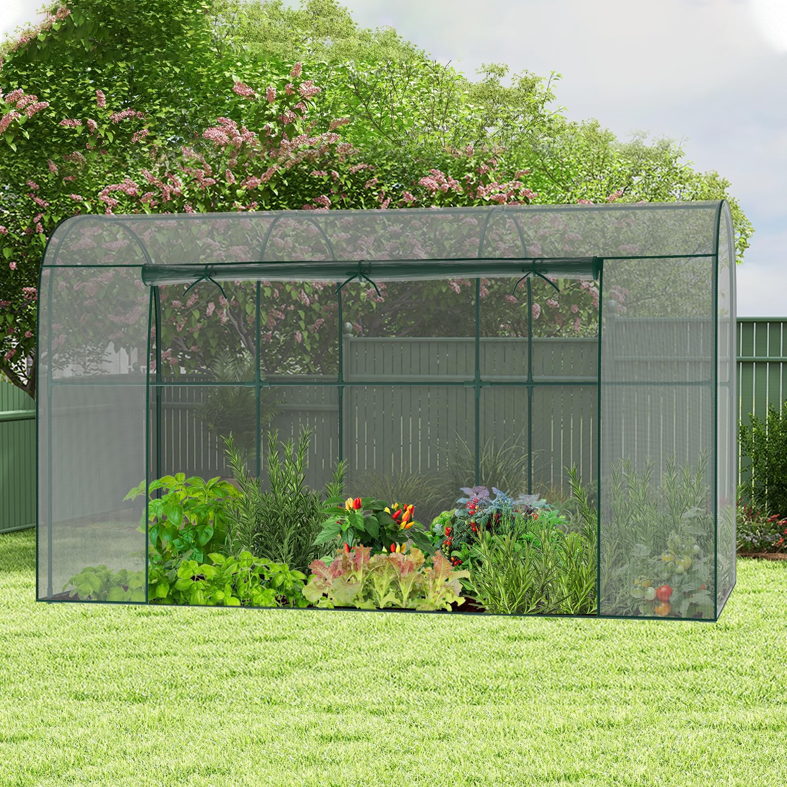 SUNYRISY 300x100x180 cm Gartenzaun Pflanzenkäfig Pflanzennetz für Tomaten Topfpflanzen Gemüse Blumen Schutz, Netz-Gewächshaus Gartennetz Zschafzaun Fence für Garten, Bogen