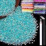 5000pcs 2mm Resin Rhinestones Bulk, Transparent Lake Blue AB Flatback Round Jelly Rhinestones Non Hotfix Crystal Gems Large Quantity Wholesale for DIY Crafts Clothes Bottles Face Makeup Manicure