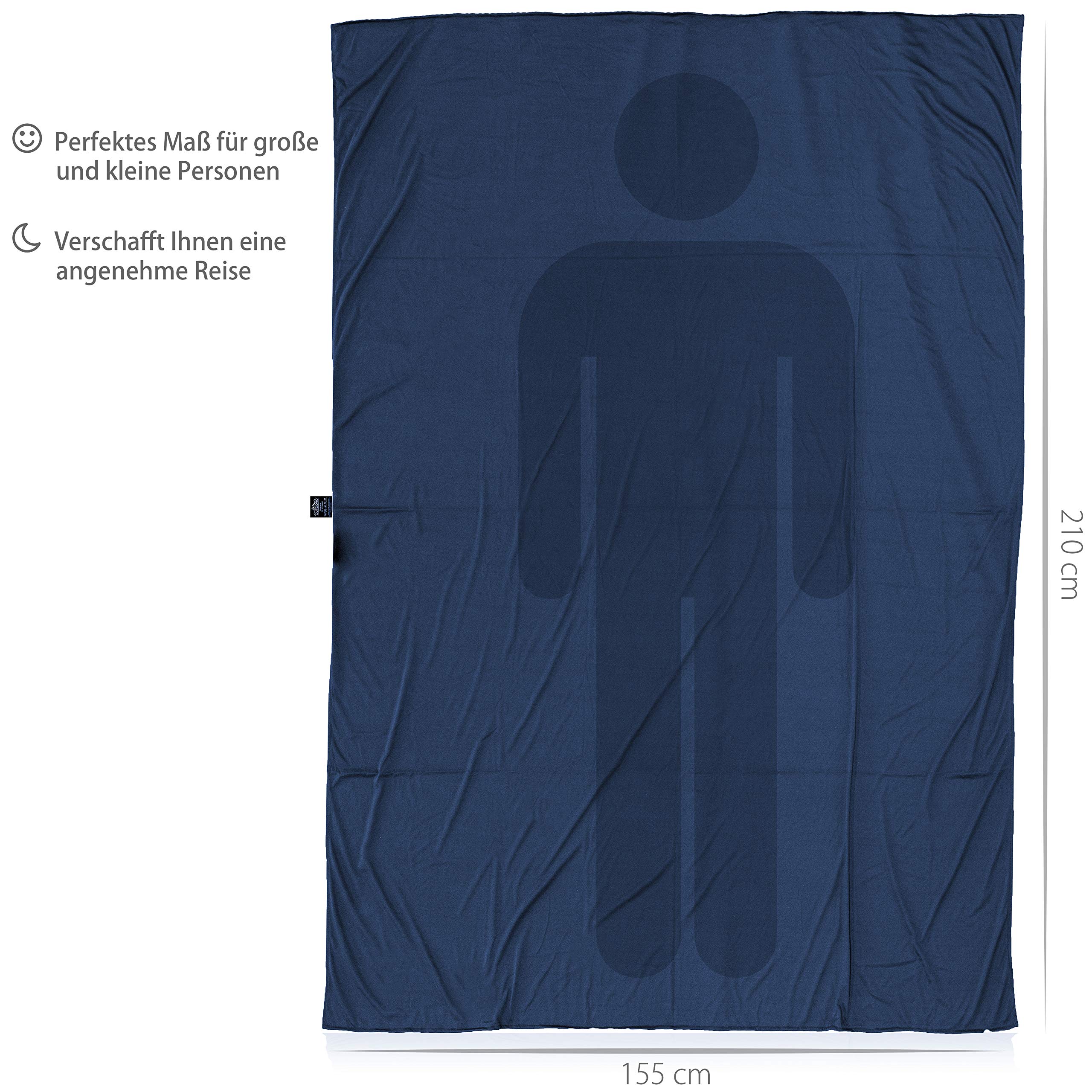 Outdoro Isopeak koc podróżny – 210 x 155 cm – ultralekki koc do podróży – niewielkie wymiary po spakowaniu – miękki i oddychający