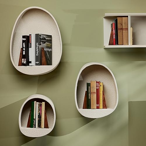 Miniatura 7 de TILISMA Soportes de Nogal para Estantes | Soportes de Madera para Estantes | Soportes de Libros Robustos, con Base Metálica para Librerías |