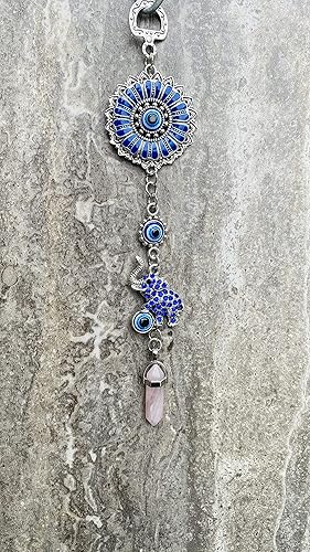 Miniatura 6 de Colgante colgante de elefante con cristal rosa y mandala, signo de buena suerte y bendición, artículos decorativos y accesorios para el hogar y la