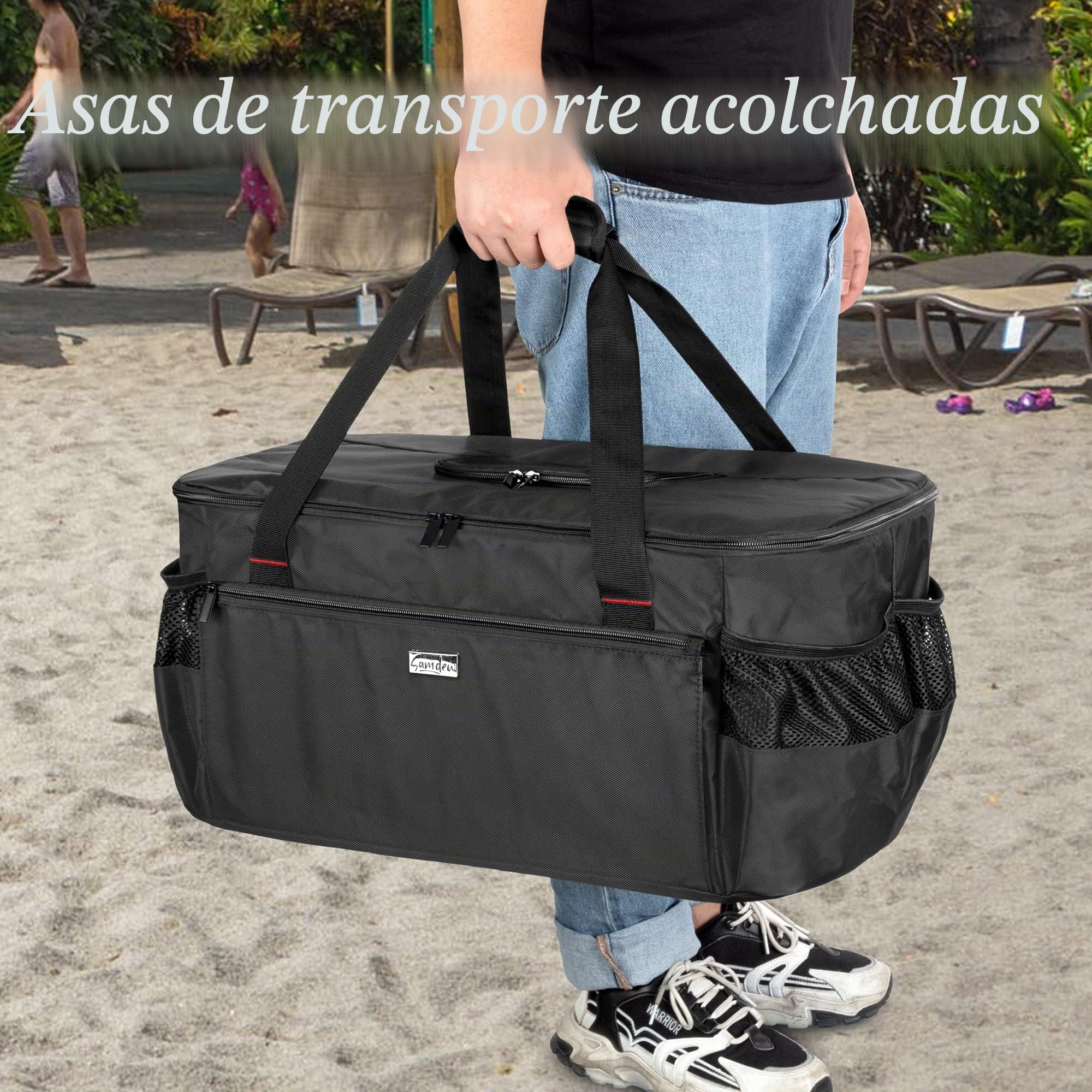 SAMDEW Funda para Parrilla de Exterior, Solo la Funda (Diseño Patentado) | Bolsa de Transporte para Parrilla Portátil, Compatible con Las Parrillas de Gas Weber 1141056 y Weber 1141001 Go-Anywhere