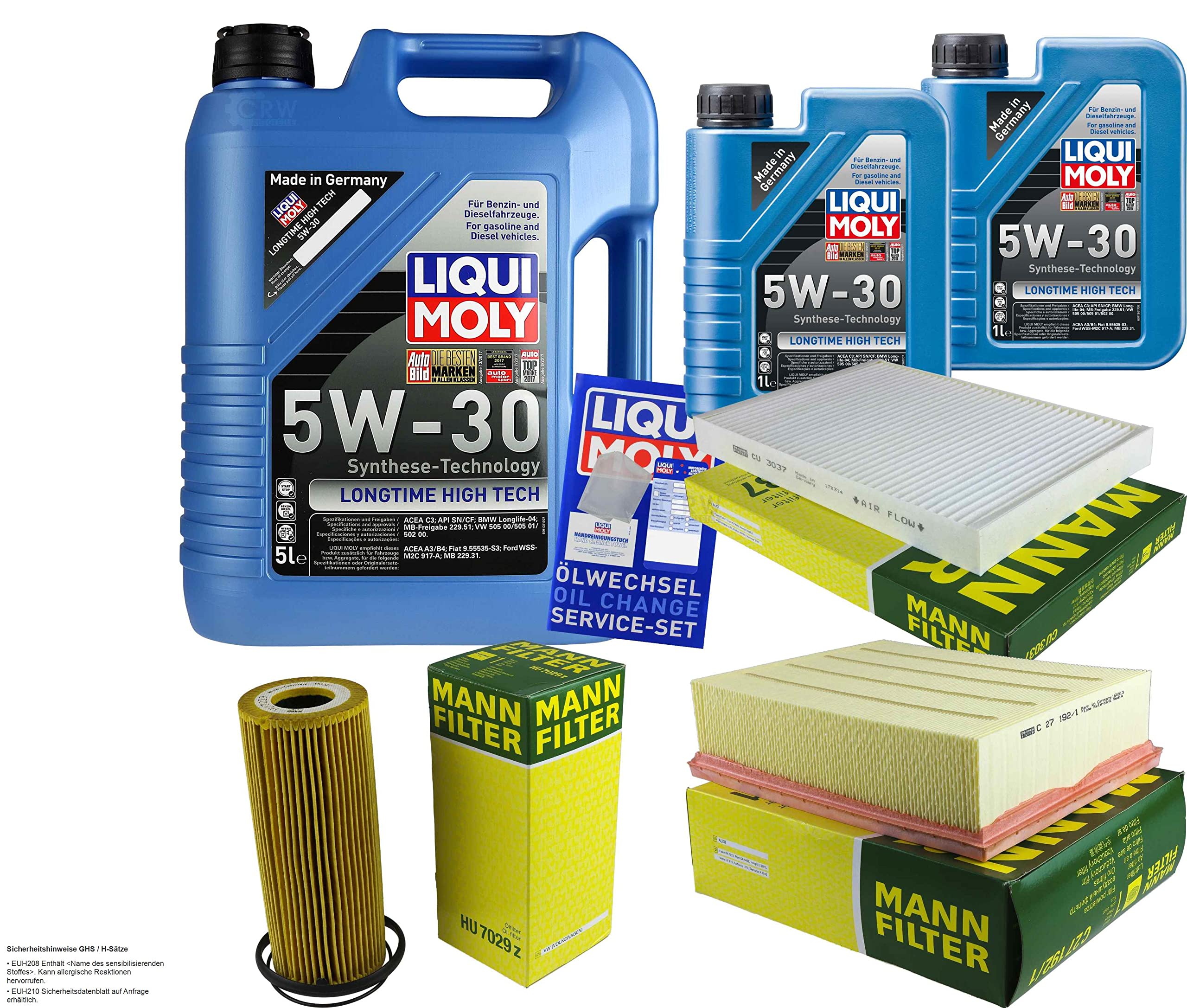 Kit d'inspection 7 L LM LT High Tech 5W-30 + paquet de filtres MANN 9805910