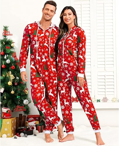 Miniatura 5 de Pijama de Navidad para adultos, mameluco para la familia, para Navidad