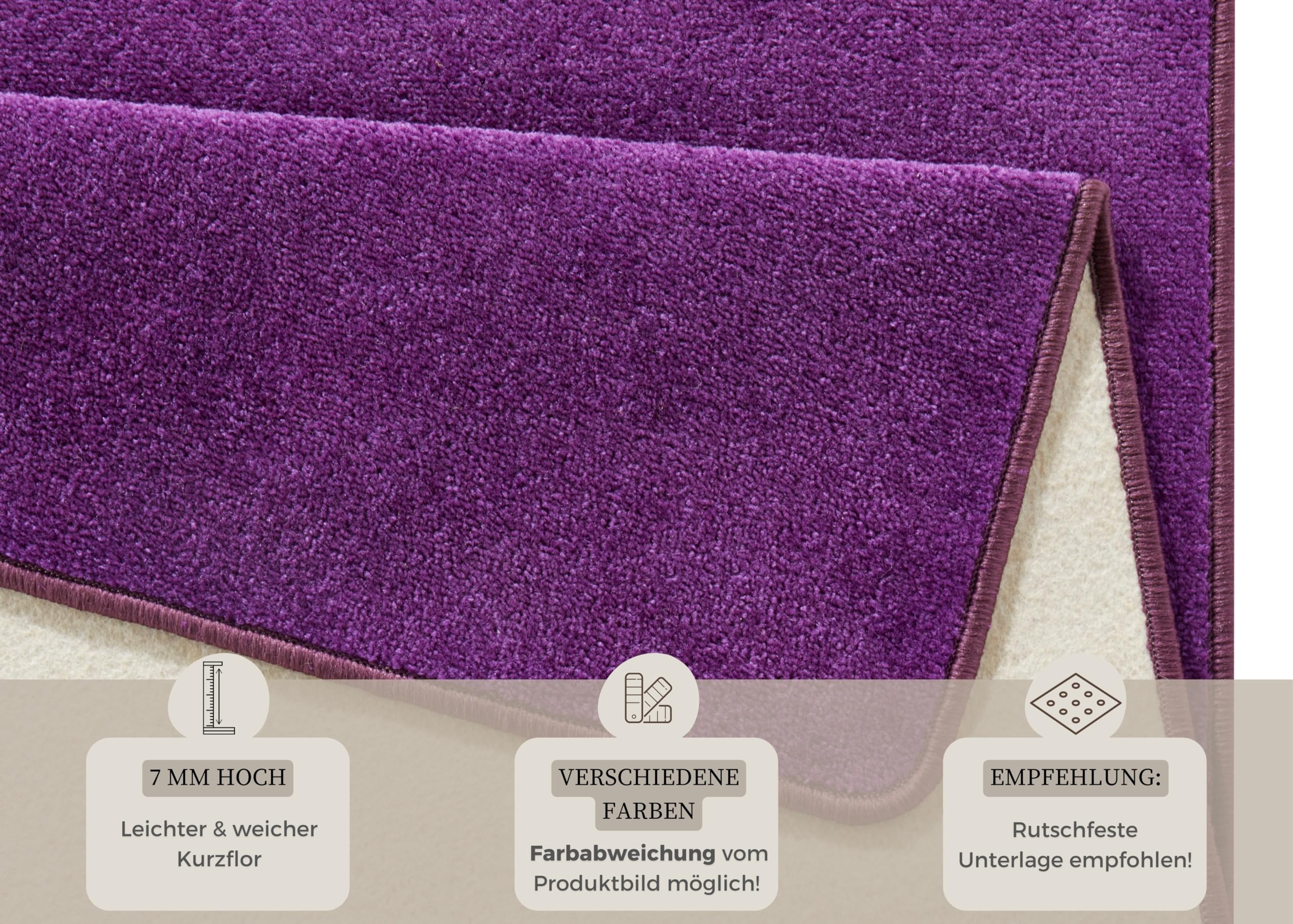 HANSE Home Fancy - Paracolpi per Lettino, 3 pz, in Polipropilene, 67 x 250 x 0,7 cm, Colore: Lilla