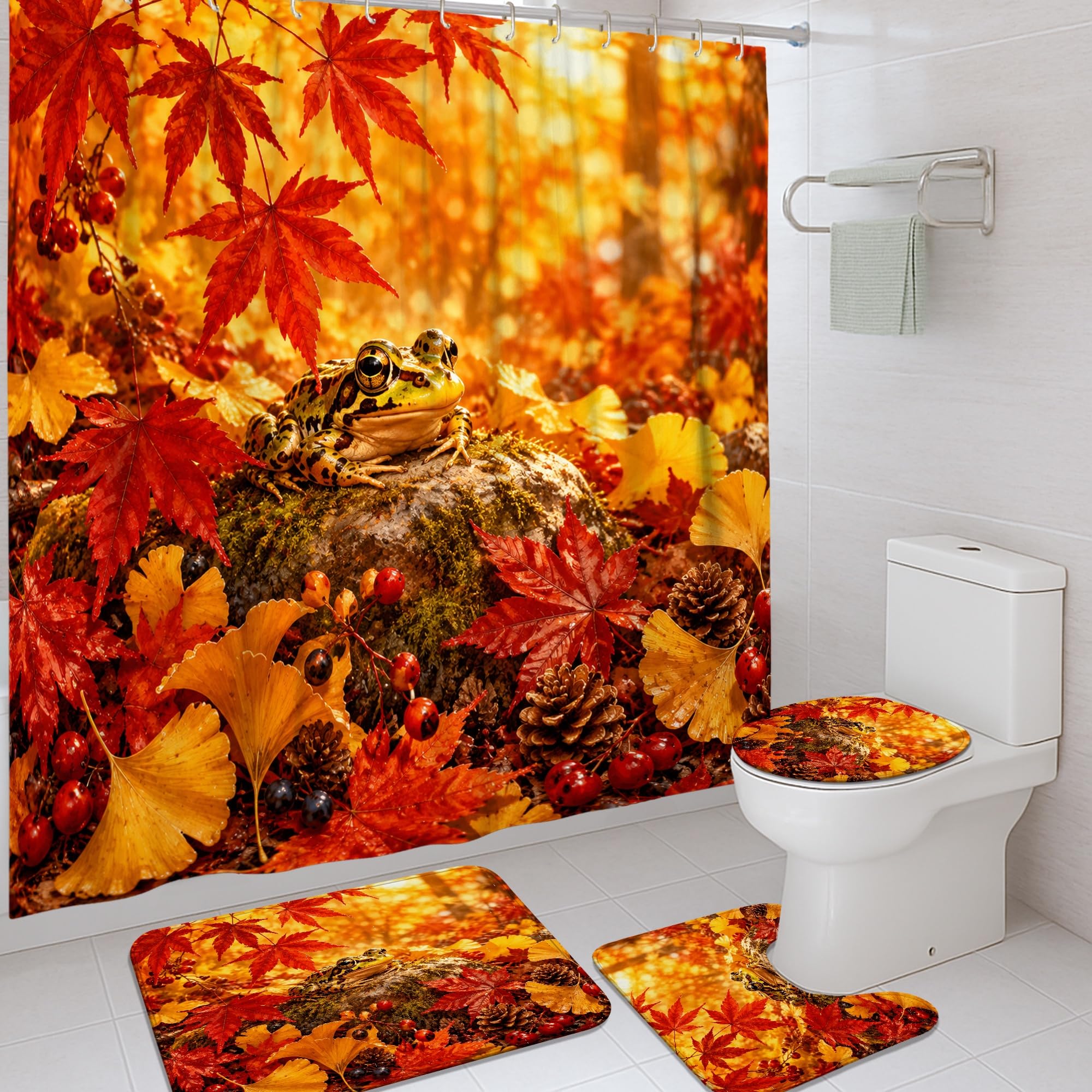 Rideau de douche feuilles d'érable pour transformer votre salle de bain en automne