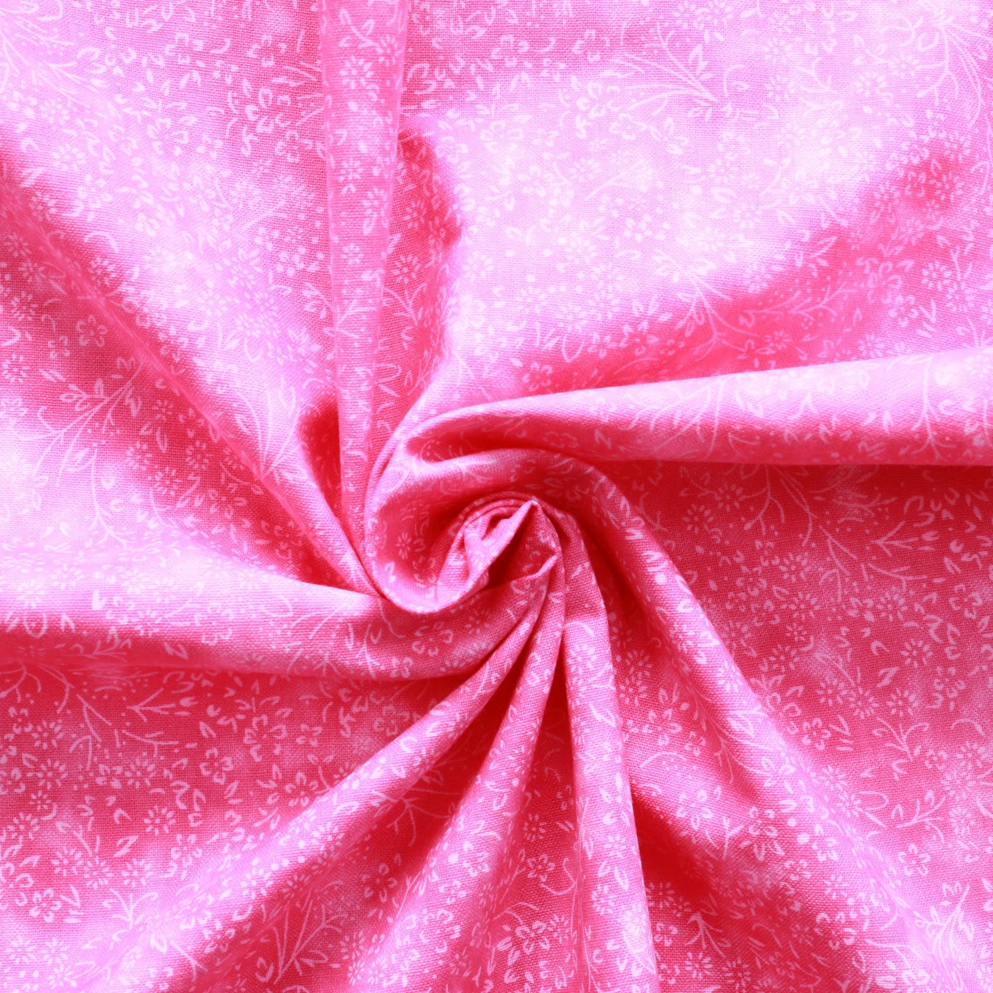 Quarter Metre 100% Quilting Cotton Mottled Floral Blender Fabric Backing Fabric Blender Material Quilting Patchwork Dressmaking (Pink)