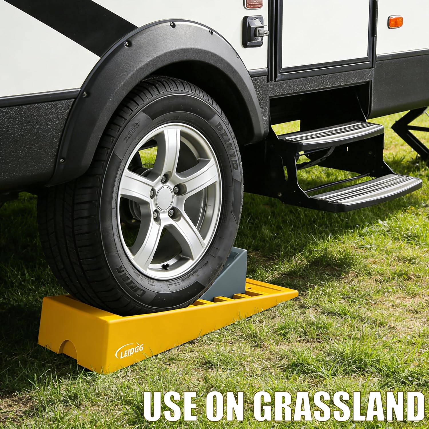 RV Leveling Blocks 2 Pack Heavy Duty Camper Leveler with Storage BagSupports Up to 10000 LBS Adjustable Up to 3IN Ideal for Travel Trailers, Campers, RVs, Motorhomes