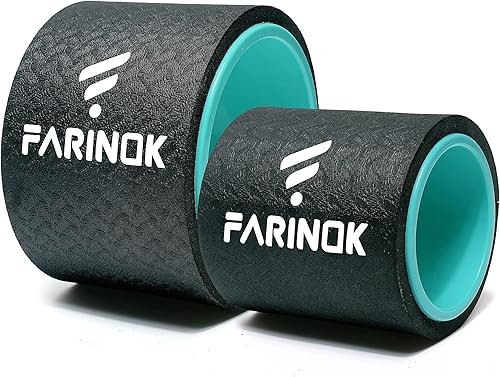 Juego de 2 ruedas de yoga, ruedas traseras mejoradas de 0.394 pulgadas de grosor para aliviar el dolor y estirar, rodillo de espalda más fuerte para