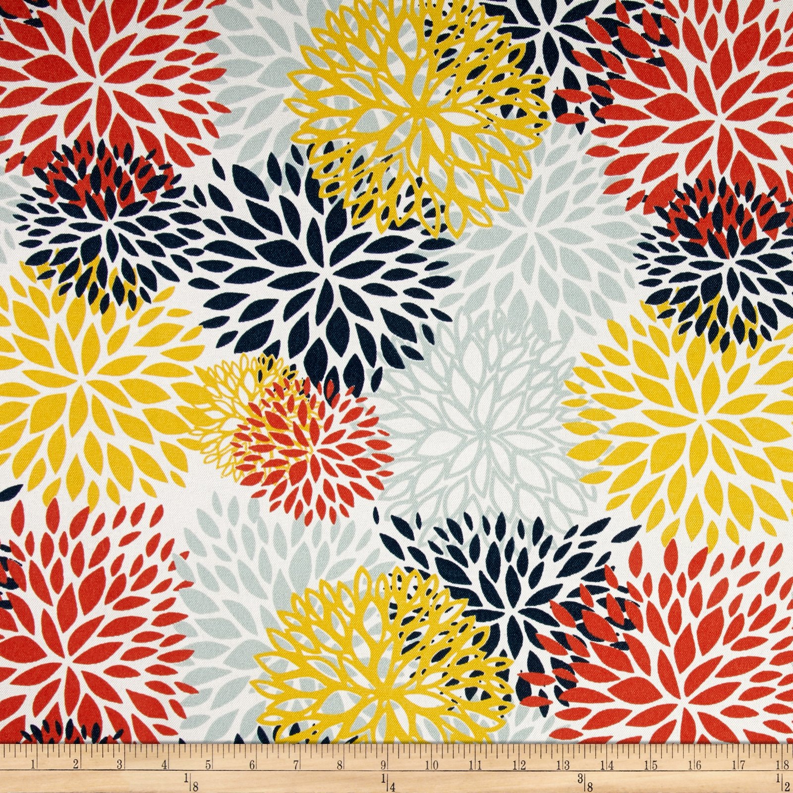 Premier Prints 0464969 Indoor/Outdoor Blooms Perla Fabric by The Yard