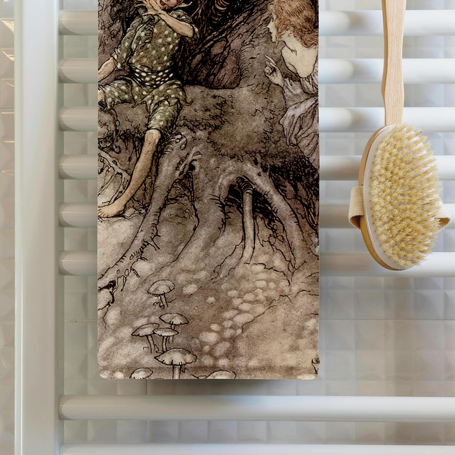 3dRose A Midsummer Nights Dream 2 Arthur Rackham Fantasy Fairy Painting 22x30 Bath Hand Pool Towel