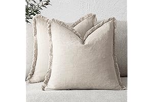 Studio McGee Home Decor : Decorative Linen Fringe Throw Pillow Covers