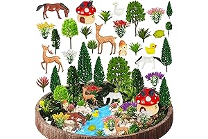35-Piece Arctic Diorama Model Kit: Trees, Flowers, Animals, Mushrooms