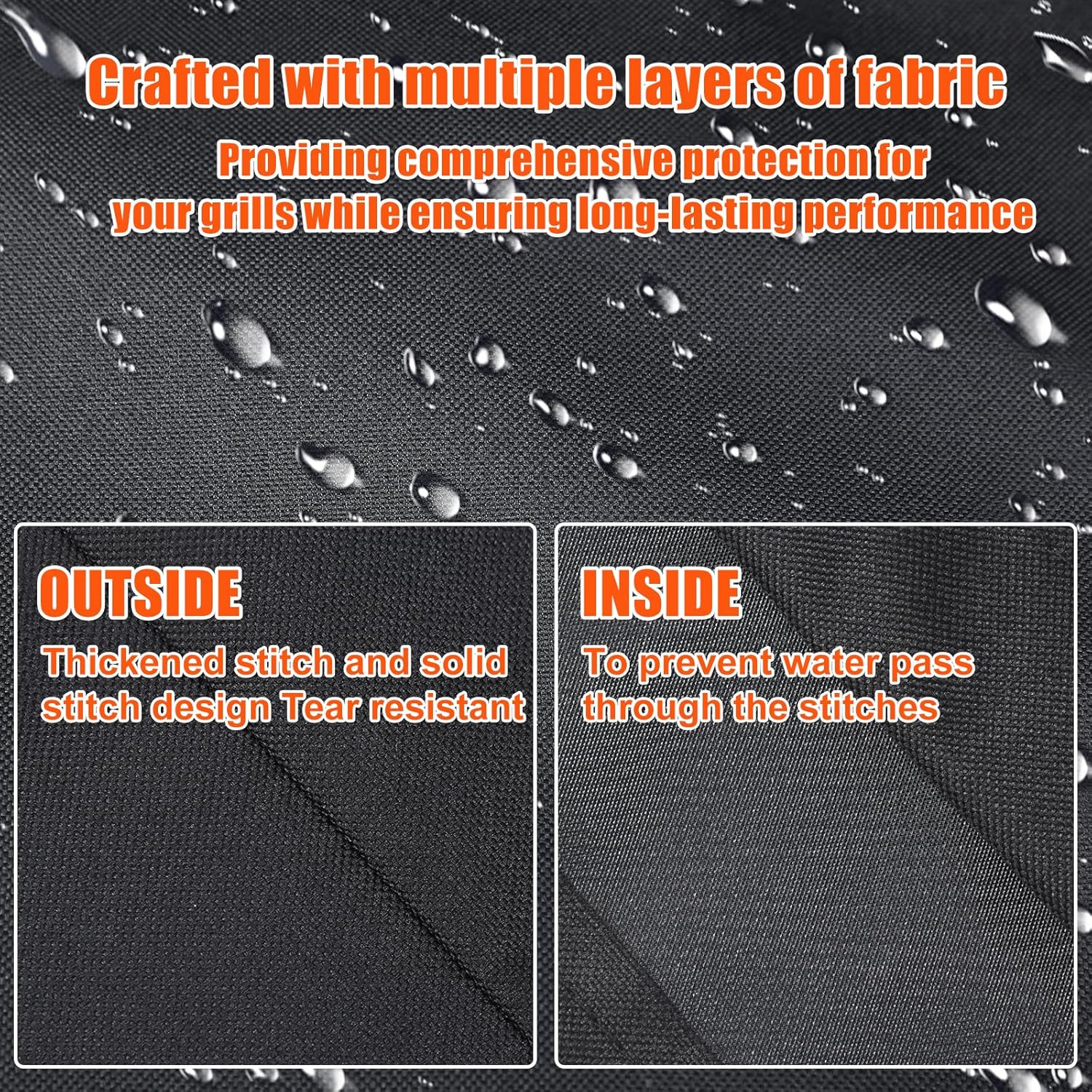 Grisun Grill Cover for Pit Boss Austin XL, Rancher XL, 1000/1100/1150 Series - 1000C, 1000D3, 1000SC, 1000SC2, 1000SQ,1000T4, 1100 Pro, 1150 Pro, 600D Anti-Fade Waterproof Pellet Grill Cover - Image 4