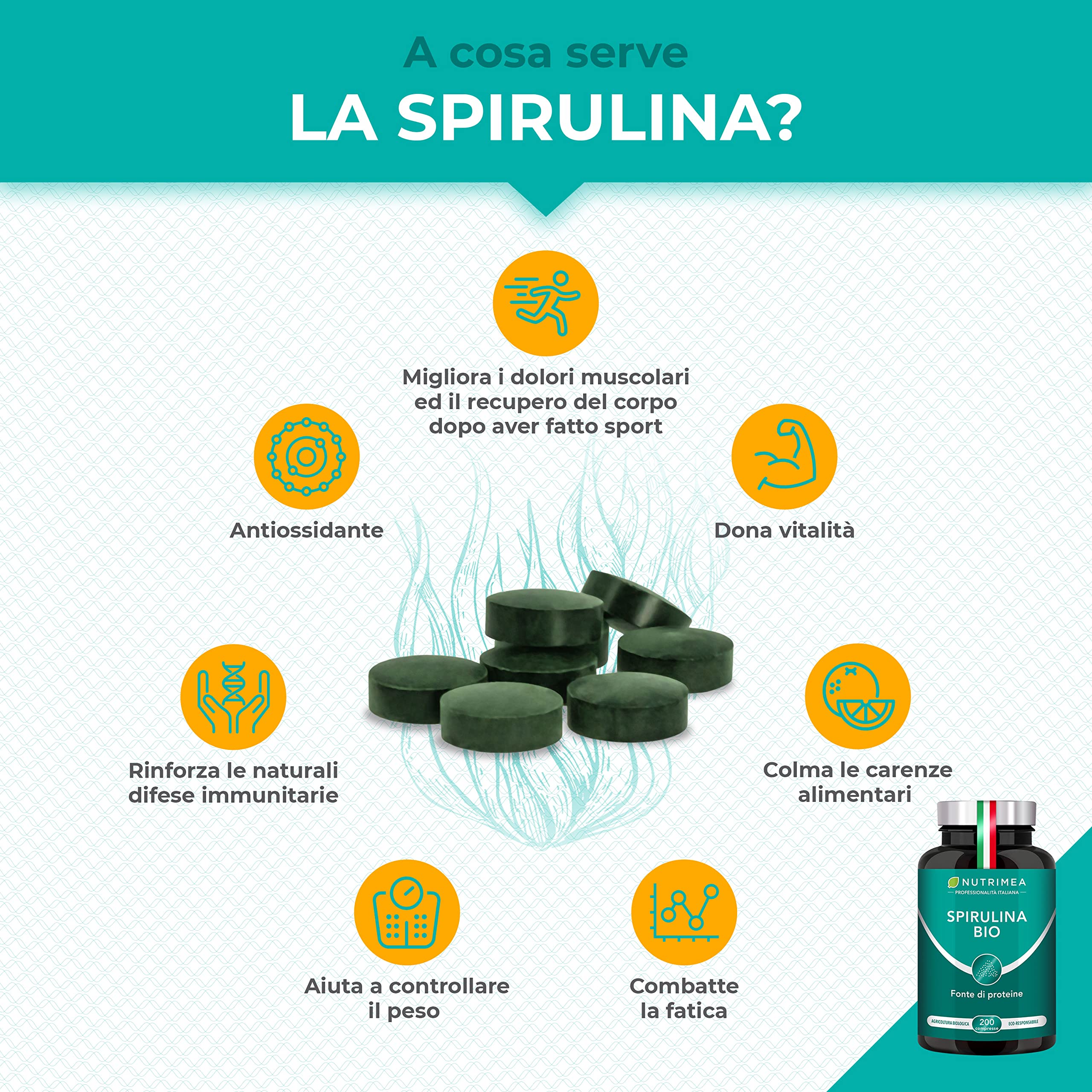 Pack Pelle & Bellezza | Acido Ialuronico + Spirulina | Idratazione, Elasticità, Antiossidanti | Nutrimea