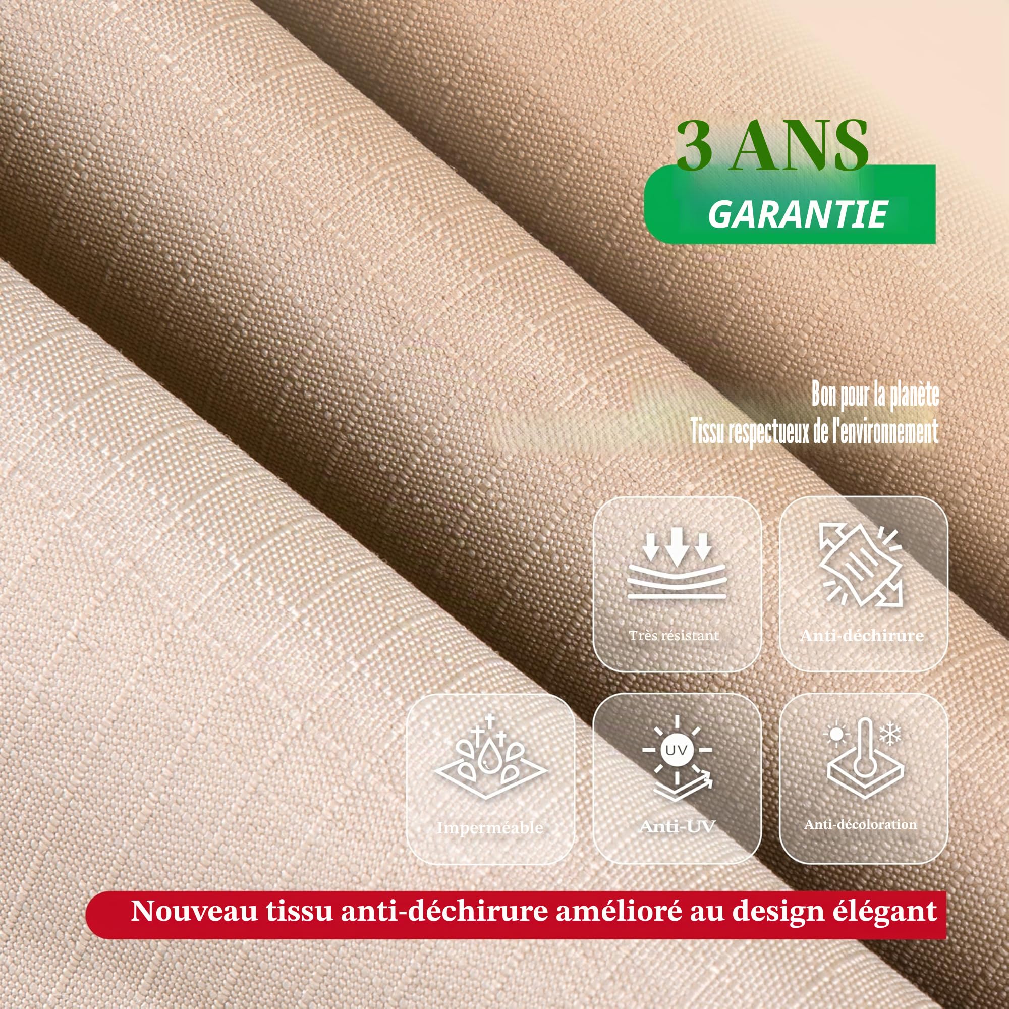 F&J Outdoors Housse pour canapé de Jardin Imperméable Housses pour Meubles de Patio Housses pour bancs de Jardin 3-4 Places Tissu Haute Performance Protection pour chaises et canapés 208x99x89/61cm