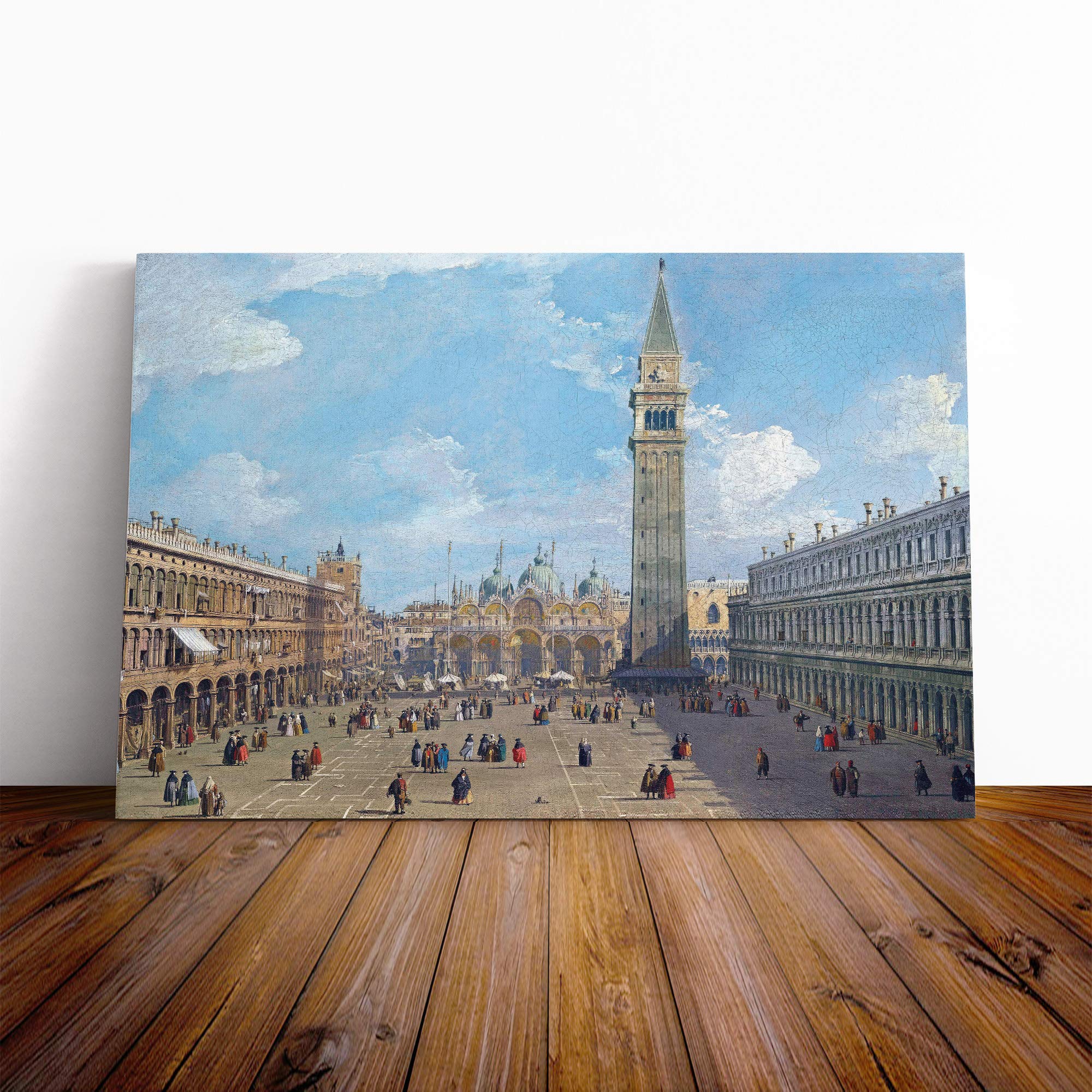 Giovanni Canaletto Piaza San Marco No.2 Canvas Print | Gallery Wrapped 30mm Frame Wall Art | 30x20 inches | Ready to Hang | Modern Picture | Living Room Bedroom Lounge Office