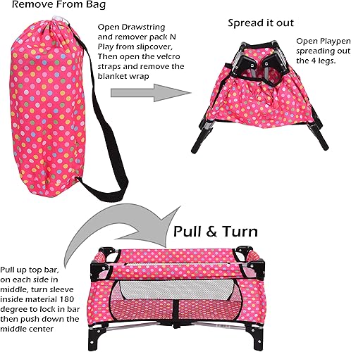 Miniatura 29 de fash n kolor El juego de 4 piezas para muñeca de bebé, diseño de flores, incluye paquete plegable y juego, cochecito de muñeca de bebé, silla alta 4