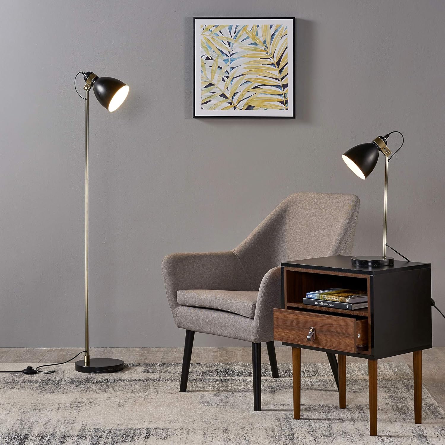 Blасk Frіdау - 50% оƒƒ Versanora VN-L00060 Quincy Floor Lamp with Black Marble Base Antique Brass Hоt Dеаlѕ Versanora VN-L00060 Quincy Floor Lamp with Black Marble Base Antique Brass