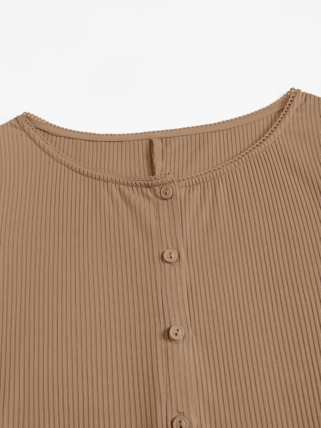 ZAFUL Women's Short Sleeve Shirt Crew Neck Button Down Cardigan T-Shirt Slim Fit Y2K Going Out Casual Fashion Tops - Image 7