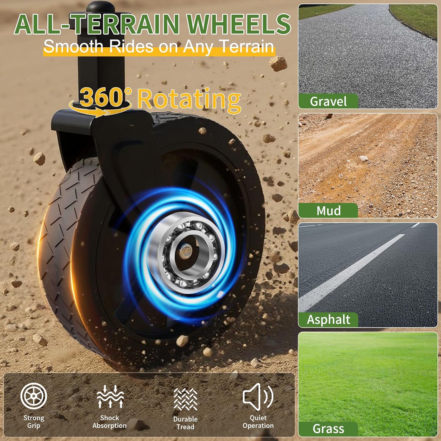 Collapsible Wagon with Wheels, Wagons Carts Foldable 220 lbs Heavy Duty, Folding Utility Wagon Cart with All-Terrain Wheels, Telescoping Handle & 2 Cup Holders for Beach Garden Grocery Shopping