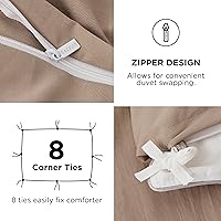 Vista 184 de Bedsure - Juego de ropa de cama de 2 piezas con 1 funda de edredón y 1 funda de almohada, extrasuave, prelavado, con cremallera, sin edredón