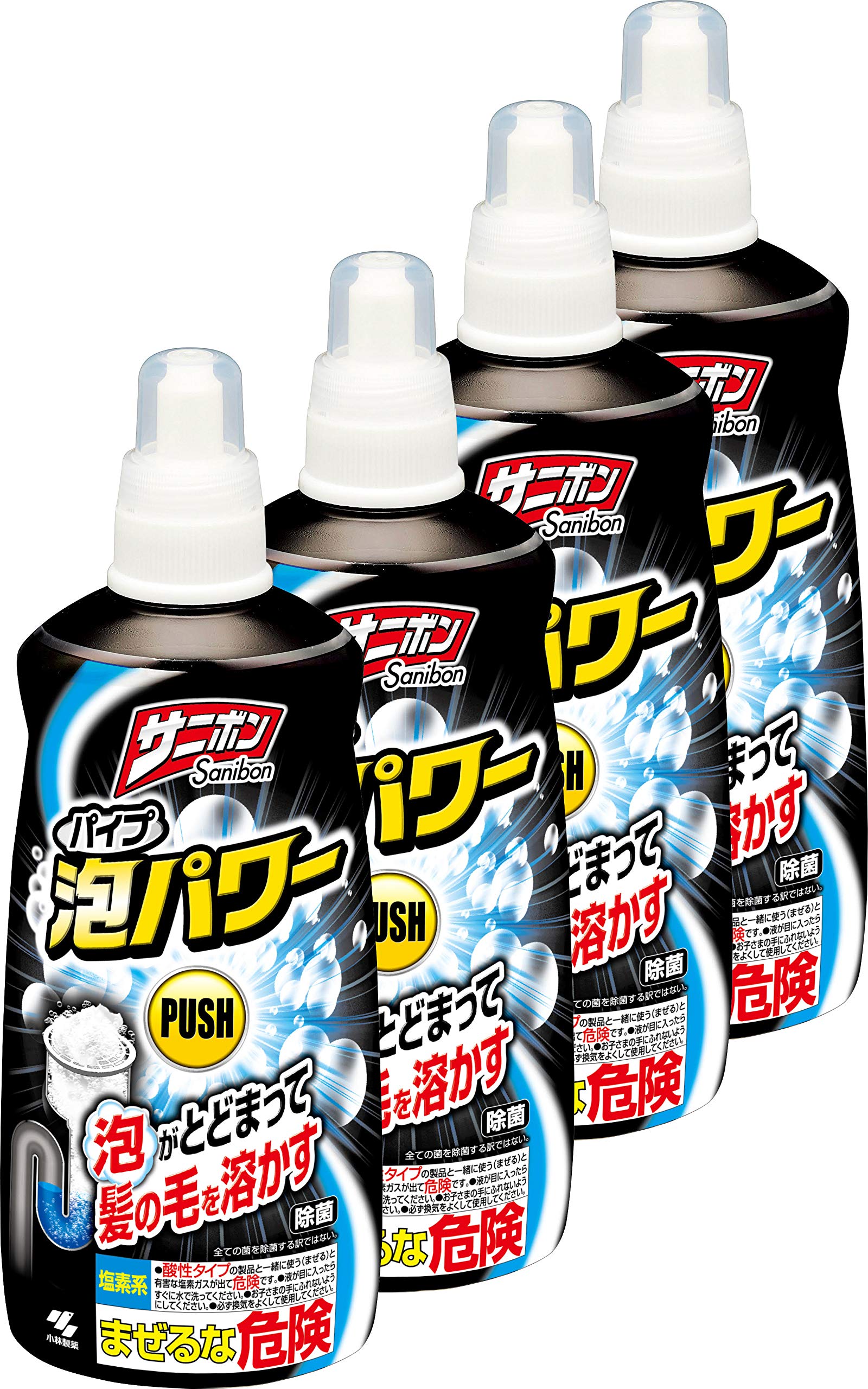 サニボン【まとめ買い】パイプ泡パワー泡がとどまって髪の毛を溶かす排水口パイプクリーナー除菌本体400ml×4個小林製薬