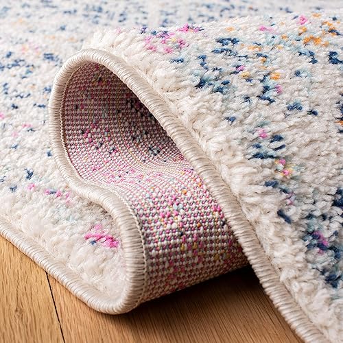 Miniatura 5 de Safavieh - Alfombra de pasillo de 2 x 9 pies, colección Tulum, marfil y azul oscuro, diseño marroquí, bohemio y desgastado, no desprende pelusa,