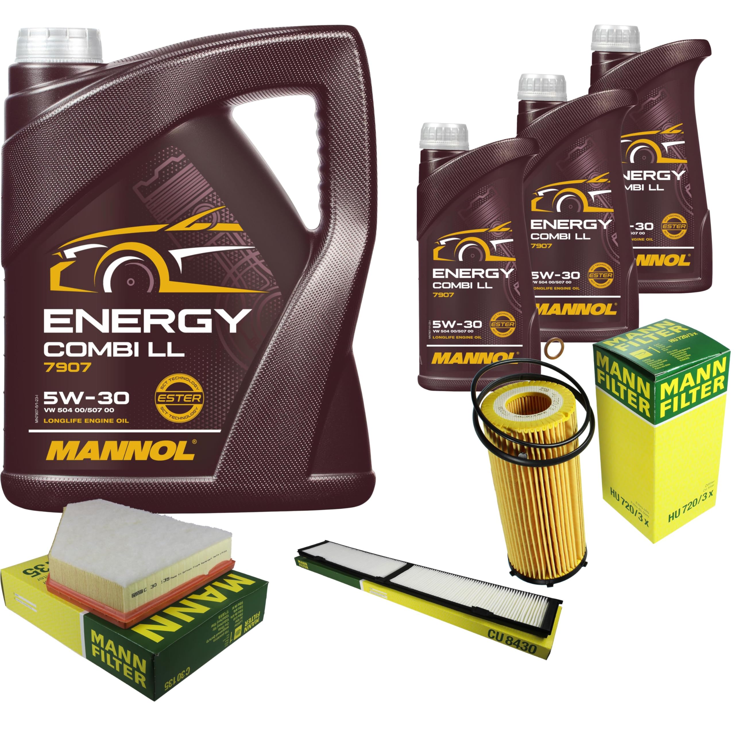 Pacchetto di ispezione pacchetto di manutenzione filtro con olio motore Energy Combi LL 5W-30, filtro olio, filtro aria, filtro abitacolo
