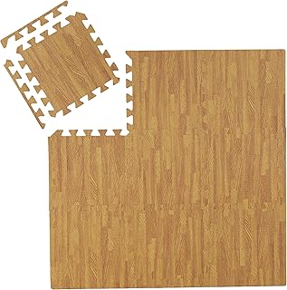 Relaxdays Suelo Goma Estilo Madera, Esterilla Fitness, Puzle 9 Piezas, Colchoneta Gimnasio, sin BPA, Color a Elegir