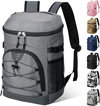 NECKORY Cooler Backpack, Lightweight and Soft Backpack Cooler for Men Women, Insulated Lunch Bag for Camping Traveling Hiking