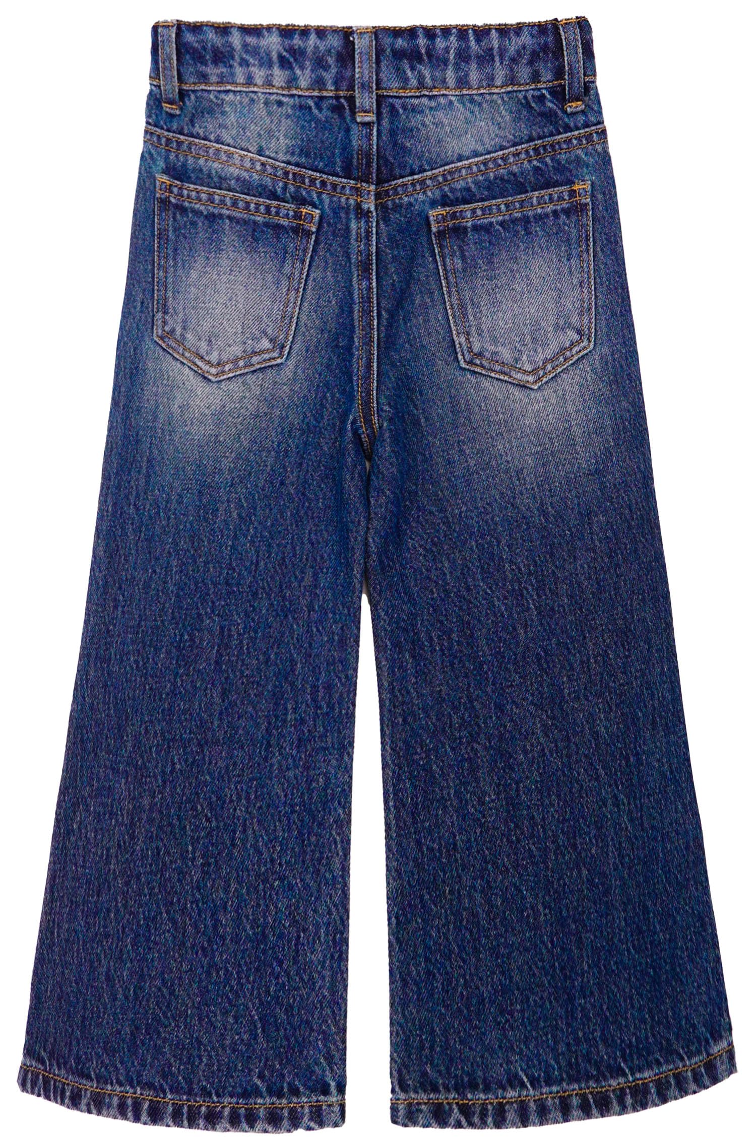 KIDSCOOL SPACE Jeans para niñas Grandes, Pantalones de Jean Palazzo de Pierna Ancha, Gama Amplia de Tallas 12M-14T