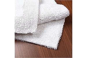 Quilted Cotton Bath Mat 17"x24" - Pristine White Haven of Comfort