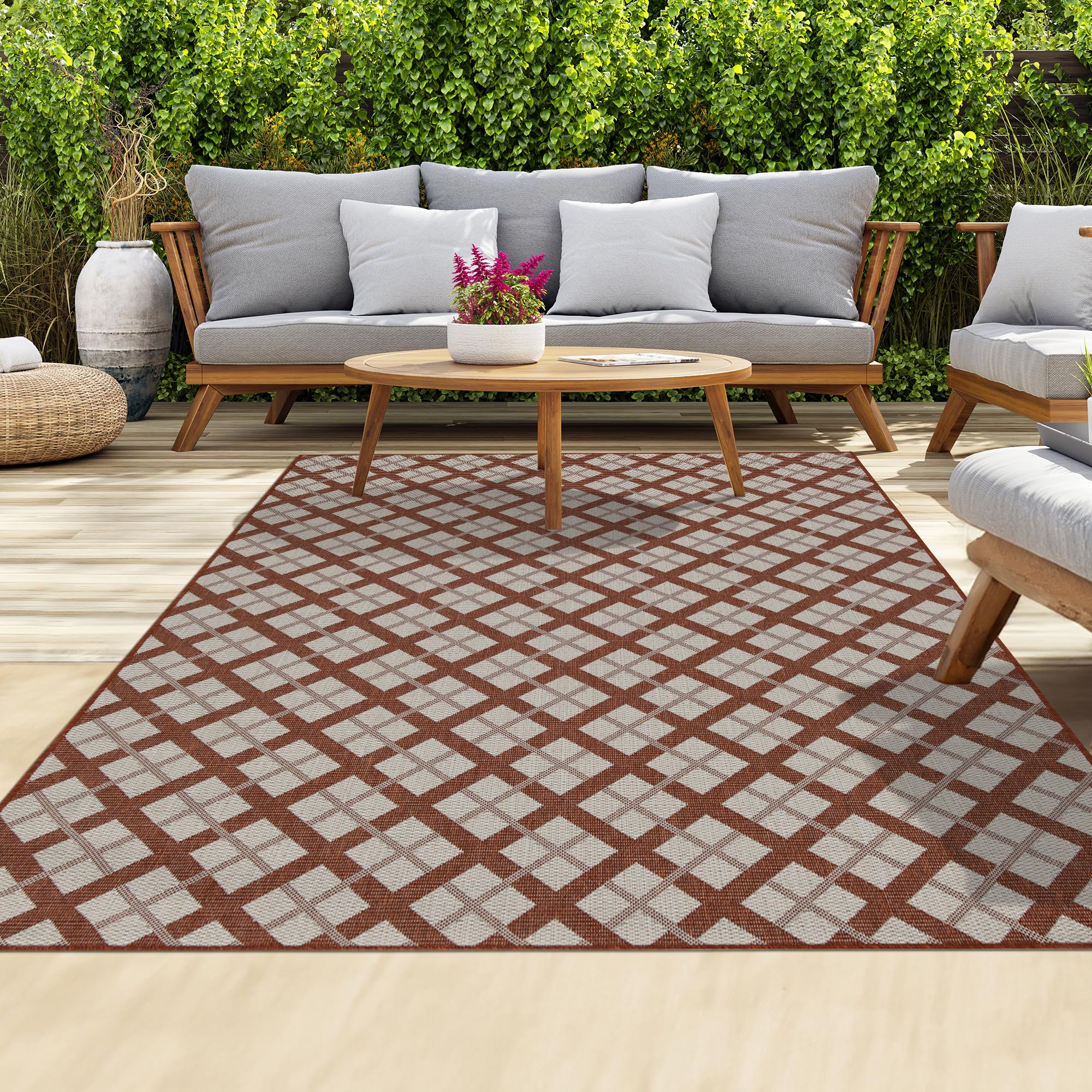 homeart Outdoor Rugs | Easy-Cleaning Indoor & Outdoor Area Rugs for Porch, Deck, Balcony, Garden, Picnic, Kitchen, Hallway | UV & Weather-Resistant Large Patio Rug Mats Terra Cream, 200 x 290 cm — image 1