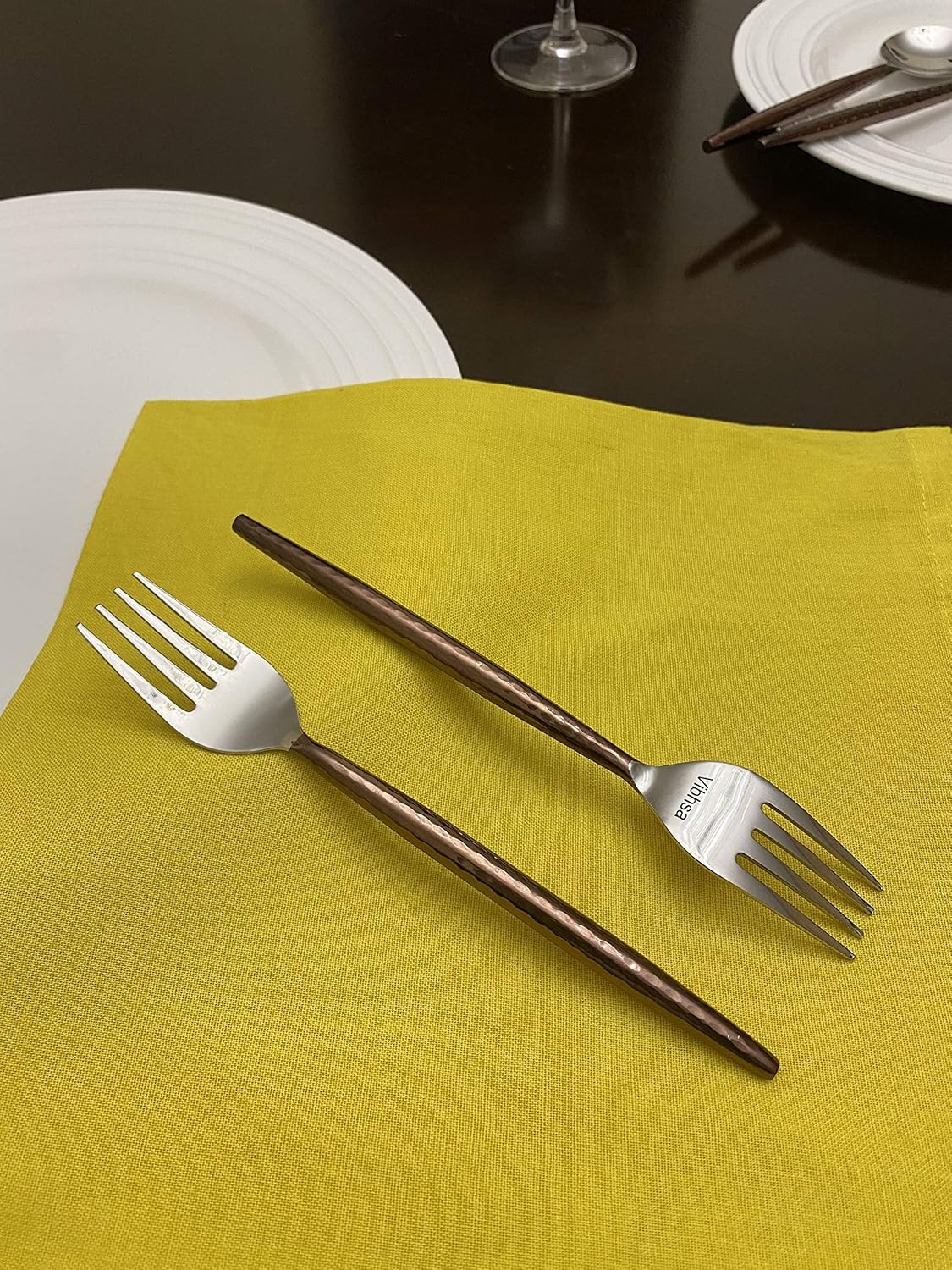 Vibhsa Stainless Steel Salad Appetizer Forks Set of 6 Pieces