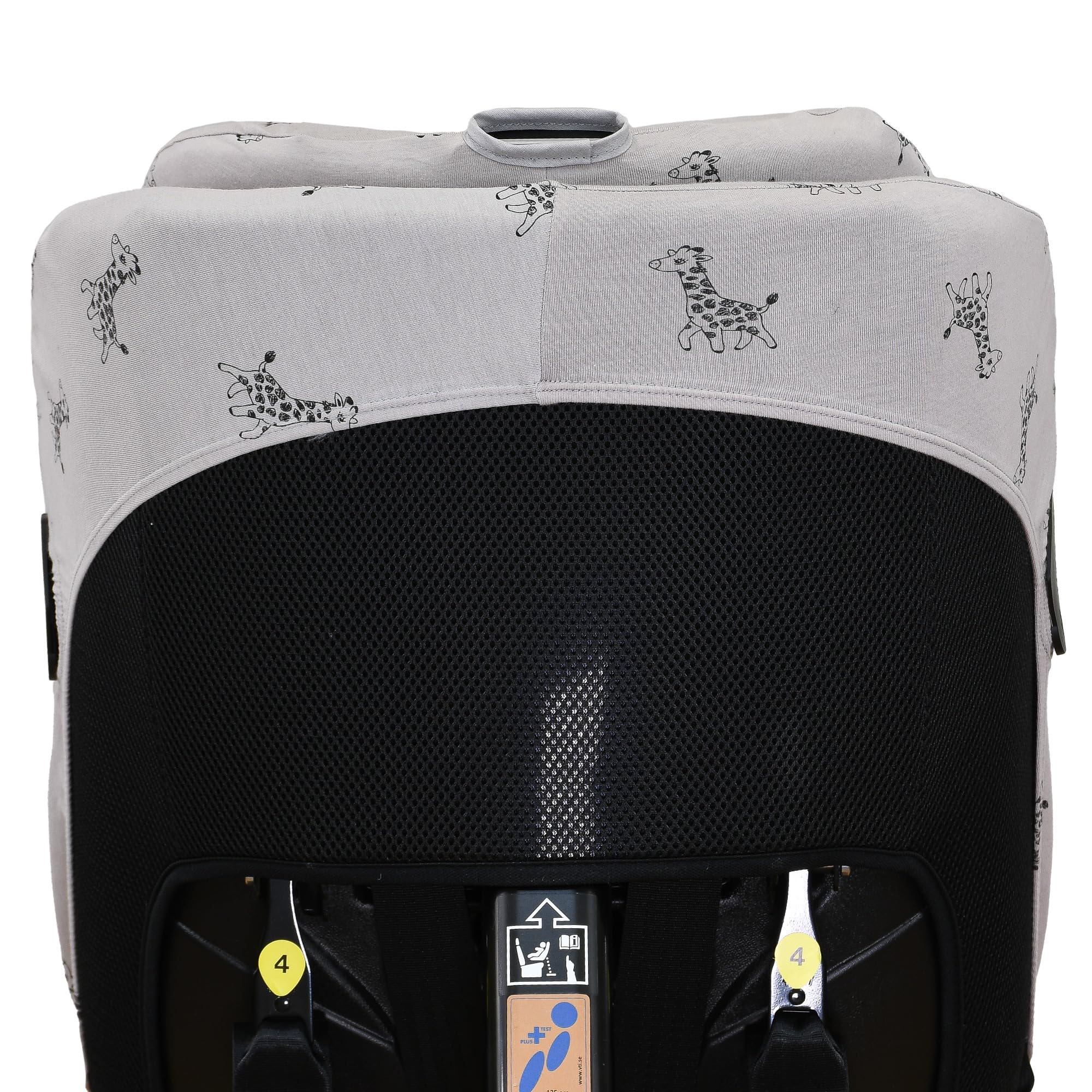 JYOKO Funda para Silla Compatible con Axkid Minikid 4, 4 Pro, Minikid MAX, Movekid y Move en Algodón Orgánico Suave y Transpirable para máximo Confort de tu bebé (Estampado Giraffe)