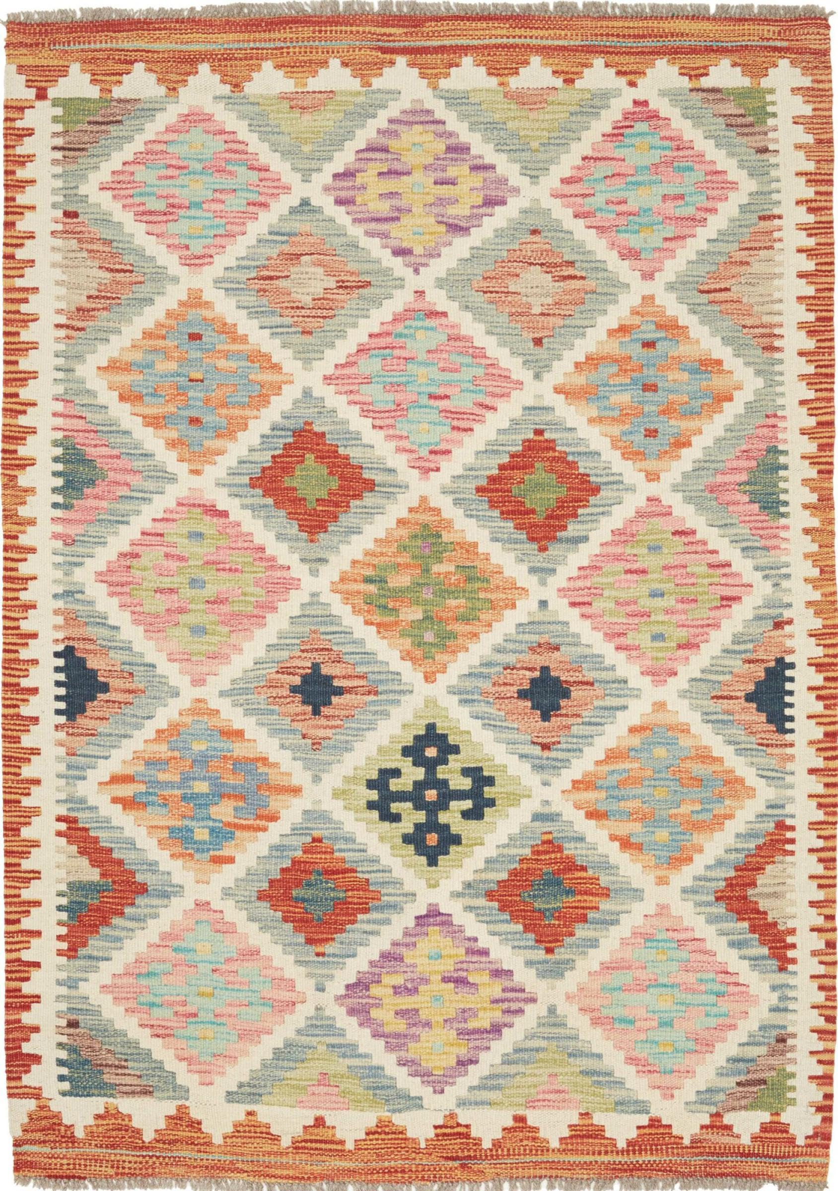 Tapis d'Orient Kilim Afghan en laine l'âme de l'artisanat nomade chez vous 103x148