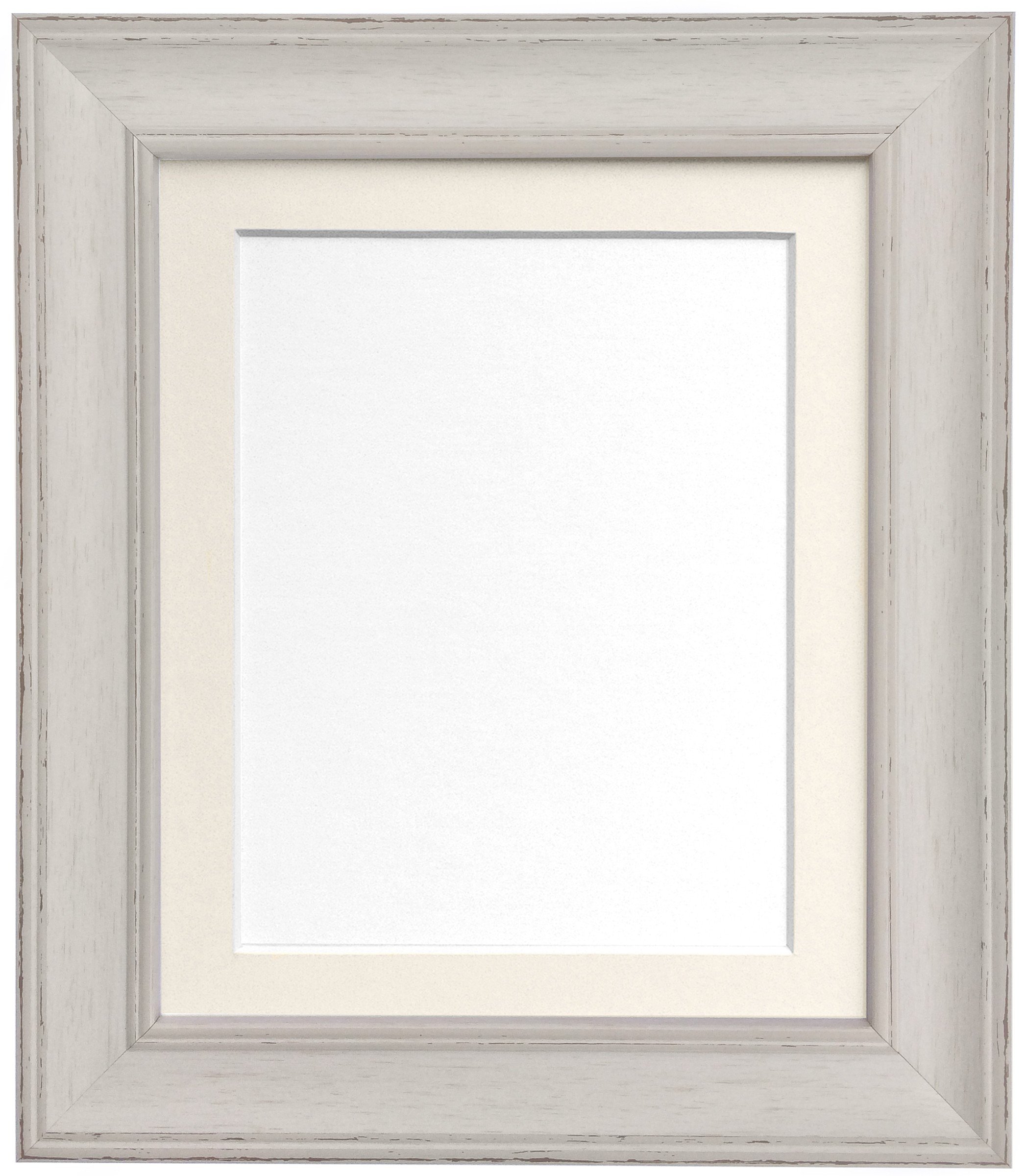 Frames By Post Ivory Mount Scandi Vintage Distressed Ivory Grey Picture Photo Frame With A1 For Image Size A2
