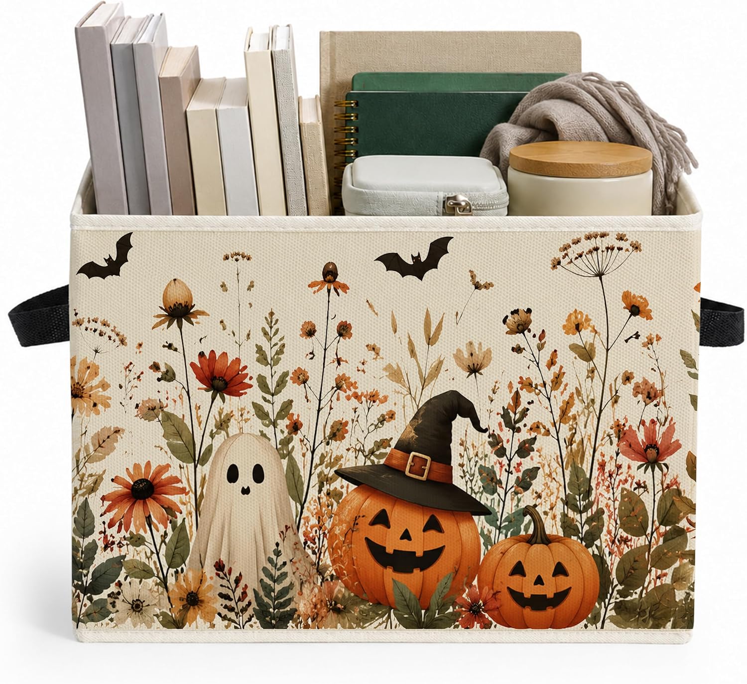 Halloween Ghost Pumpkin Storage Bins Box with Handles