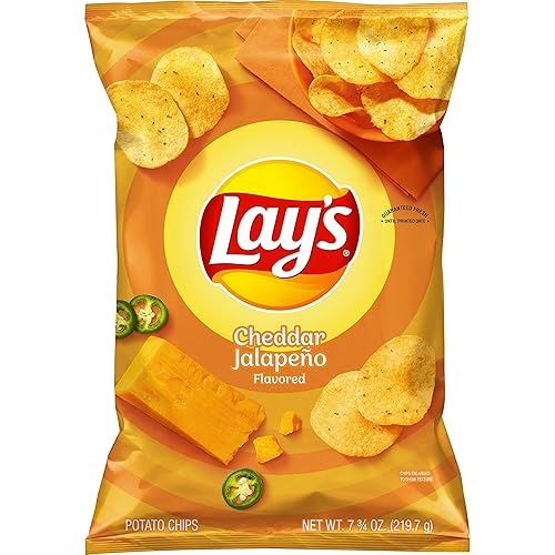 Lay's Papas fritas con sabor a jalapeño Cheddar, 7.75 onzas