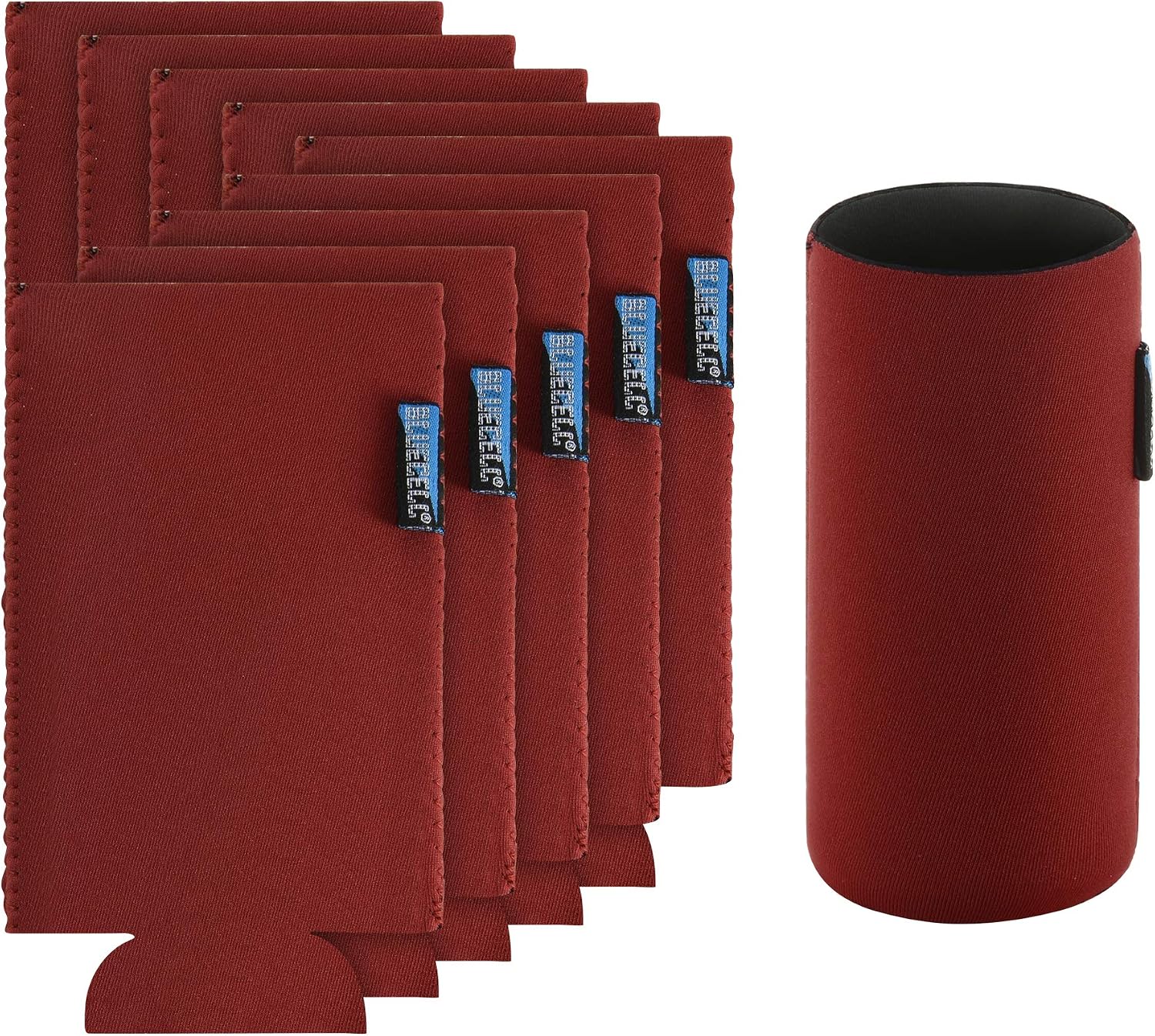 10pcs Neoprene Insulators Slim Can Cooler Beer Sleeves Perfect For 12oz Slim Red Bull Michelob Ultra Spiked Seltzer Truly (Red)