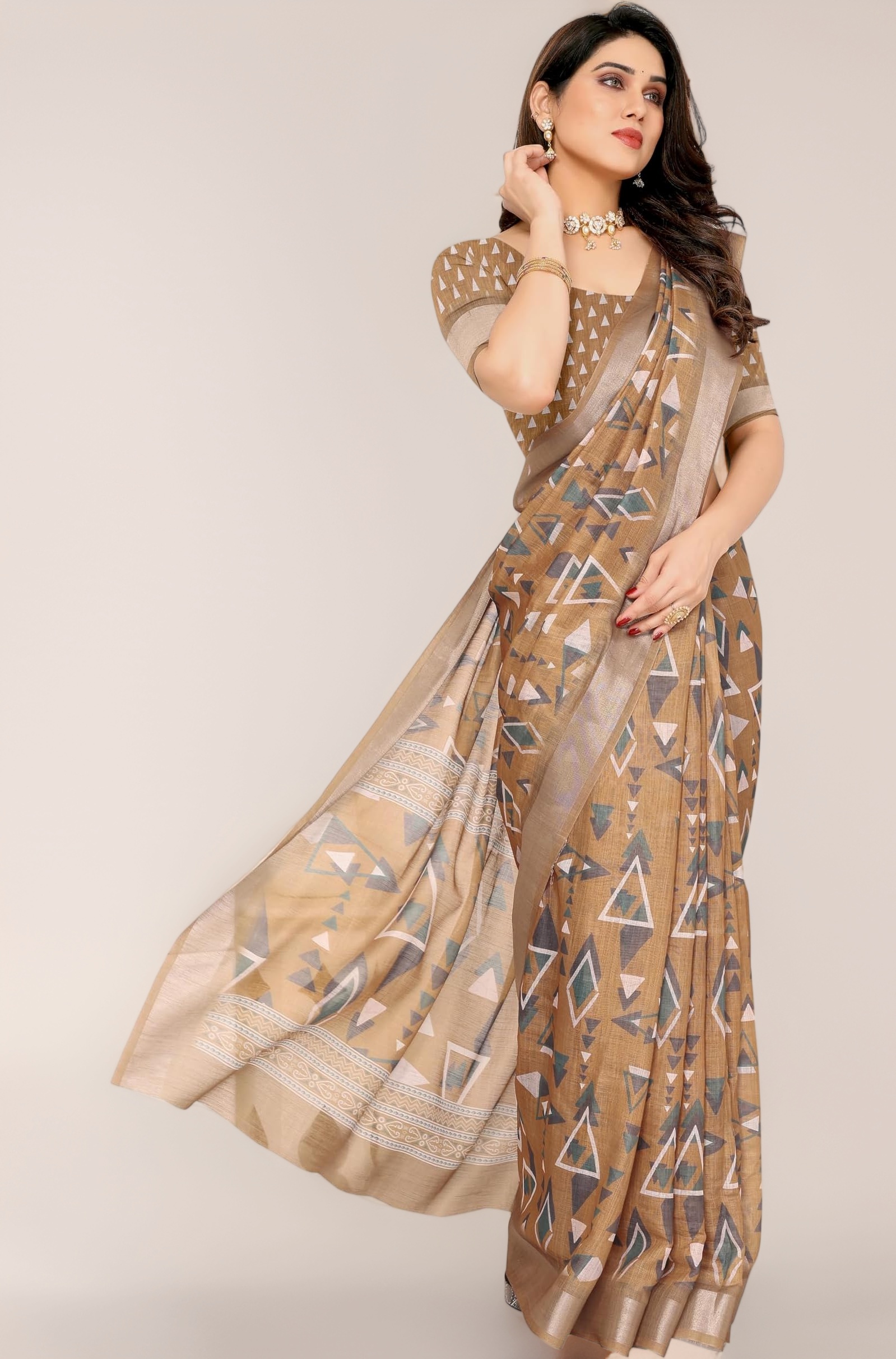 VJ Fashion Women Kerala Silk Blend Saree With Blouse Piece_freesize