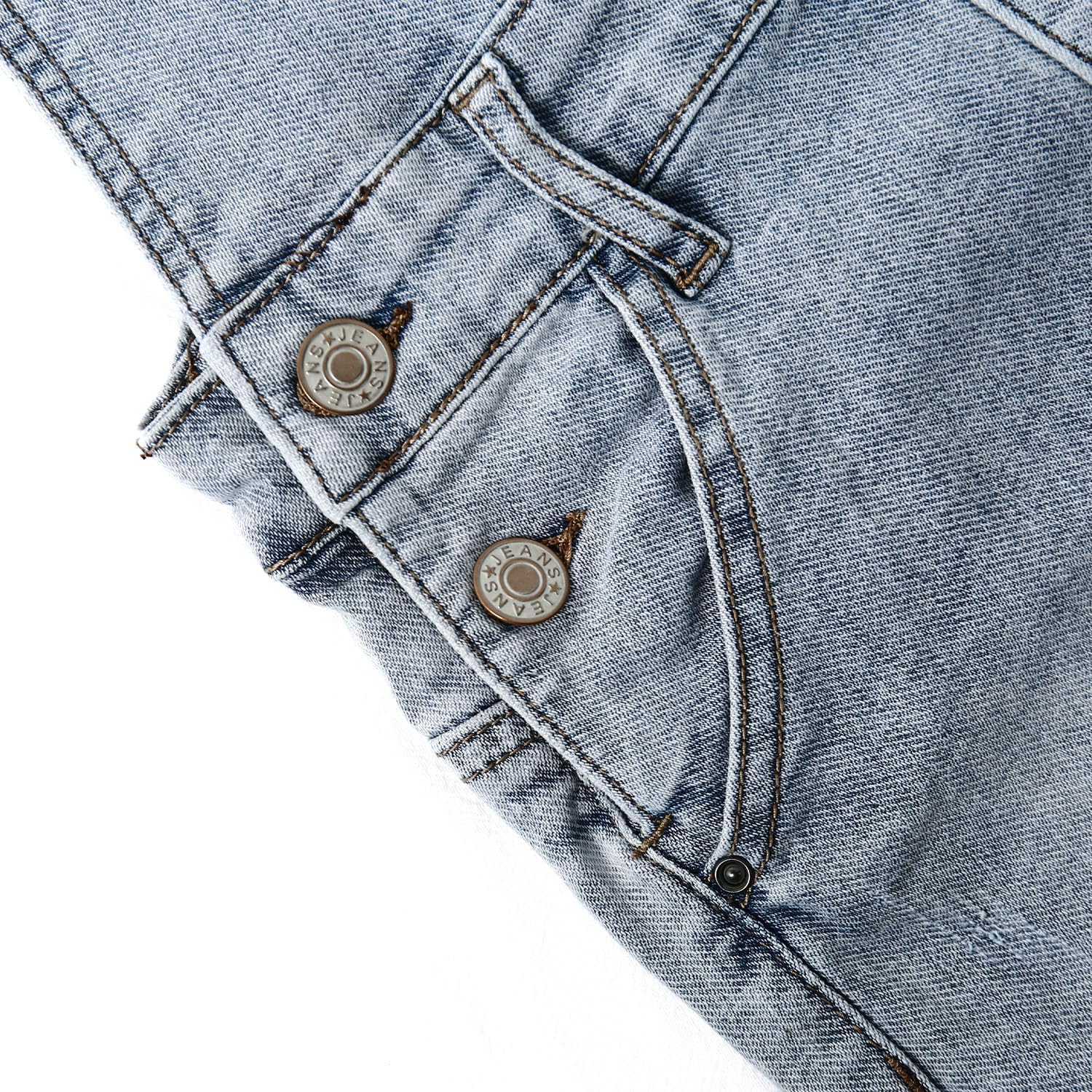 KIDSCOOL SPACE Baby Little Girls Skirt,Ripped Soft Strechy Denim Girls Summer Overalls Dress - Image 2